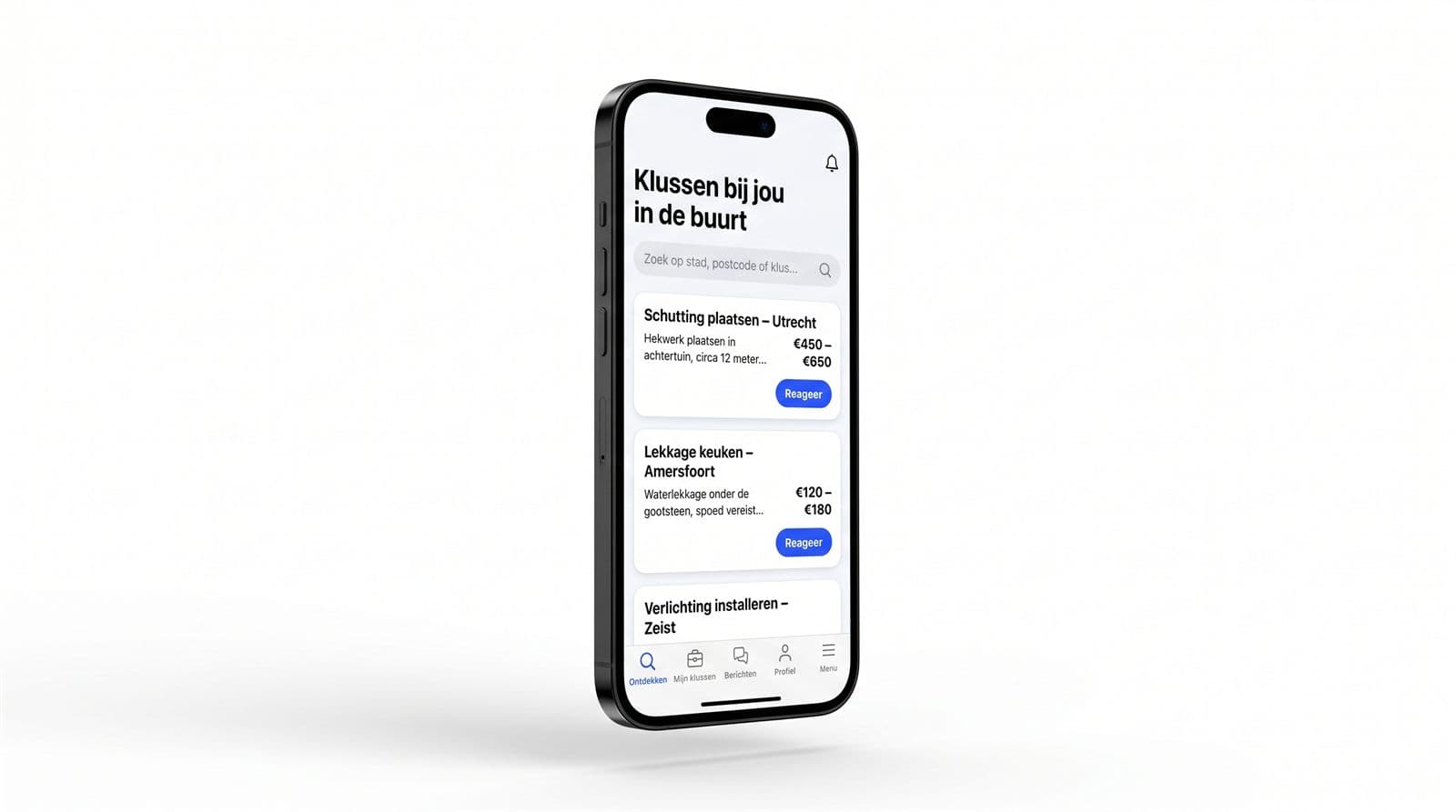 iPhone met het klusplatform