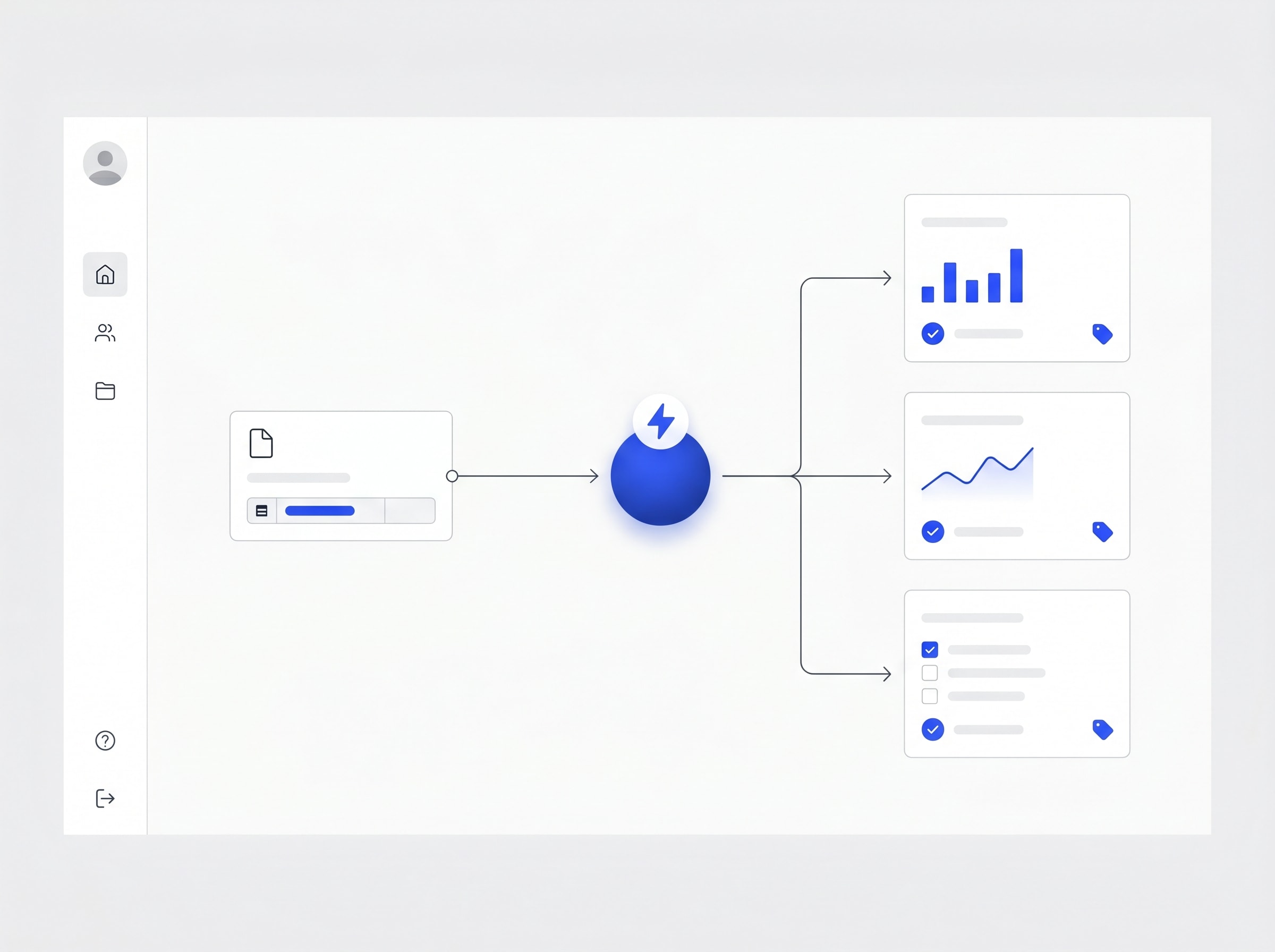 Automatiseringsflow: input via een agent naar afgeronde taken